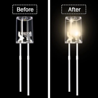 Mudder 60 Pcs Valentine's Day LED 5mm Outdoor String Light Mini Replacement Bulb Energy Efficient LED Patio Wire Light Connectable Home Decor for Festival Patio Garden Valentines Holiday(Warm White)