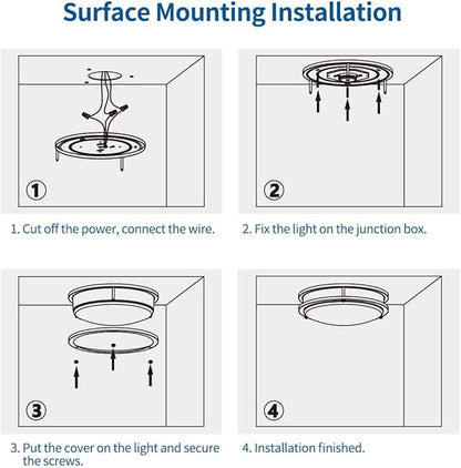 DAKASON 2Pack LED Flush Mount Ceiling Light Fixture, 13” 20W On/Off Switch to Select 3000K/4000K/5000K, Dimmable Ceiling Lamp for Kitchen, Living Room, Hallway, Oil Rubbed Bronze