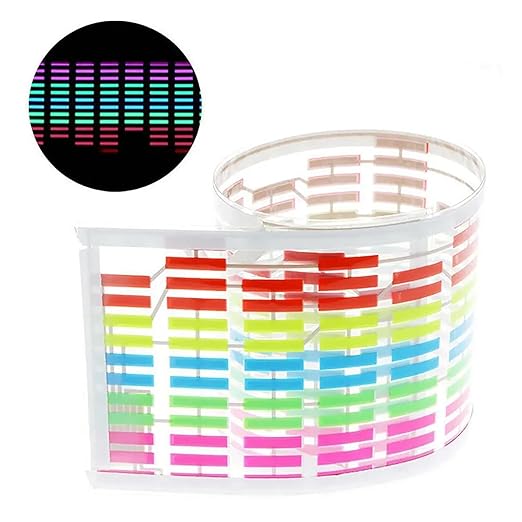 keeda Sound Music Activate Sensor Car Auto Sticker LED Light Equalizer Glow LED Light Audio Voice Rhythm Lamp (Multicolor, 90x10 cm)