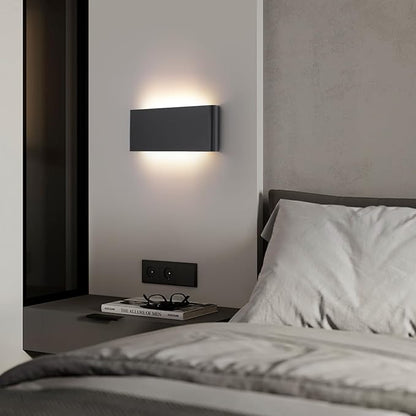 Mille Luckiole 15Inch Bathroom Vanity Mirror Light,5-in-1 CCT 3000K/3500K4000K/5000K/6500K Selectable Hallway LED Wall Light,Modern LED Sconce Wall for Stairwell,Bedroom,20W Black 2 Pack Led Wall Lamp