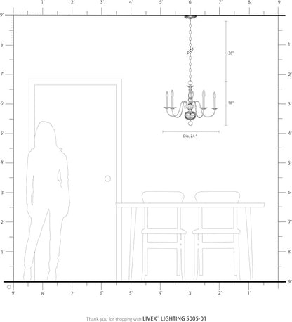 Livex Lighting 5005-01 Williamsburgh Chandelier