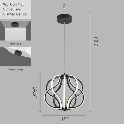 Modern LED Chandelier Acrylic Design Adjustable Hanging Chandelier Easy Install Suitable for Dining Room Living Room Bedroom Kitchen and Corridor