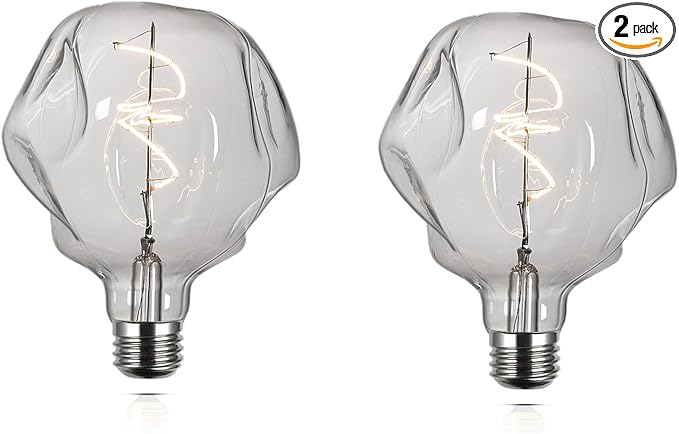 G125 Large Globe Dimmable LED Edison Bulb,2700K Soft WhiteClear Glass,Vintage Oversized Alien ShapeDecorative E26Light Bulb,5watt 400LM Giant Big Bulbs For Bedroom Living Room Pendant Table Lamp 2Pack