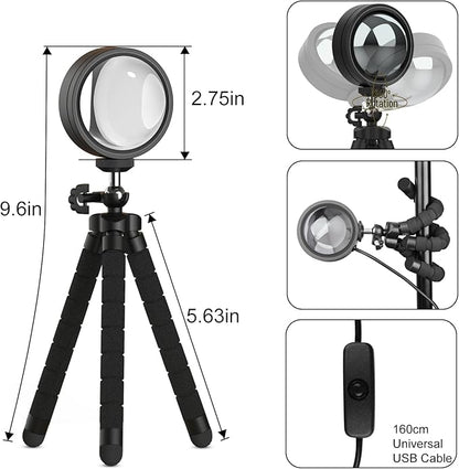 XEBKOR Sunset Lamp Projector,360 Degree Rotation Sun Lamp Led Night Light with USB Port,Sunset Lamp for Room Decor, Photography,Tiktok Live,Christmas Gifts for Women