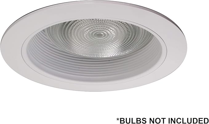 NICOR Lighting 6 inch White Recessed Baffle Trim with 1 inch Trim Ring, Fits 6 inch Housings (17511-1)