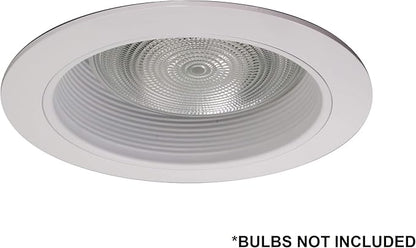 NICOR Lighting 6 inch White Recessed Baffle Trim with 1 inch Trim Ring, Fits 6 inch Housings (17511-1)