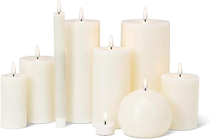 Abbott Collection Wax LED Flameless Pillar Candle - Sand (3x5 H)