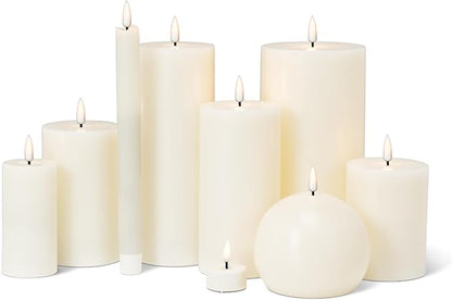 Abbott Collection Wax LED Flameless Pillar Candle - Sand (3x5 H)