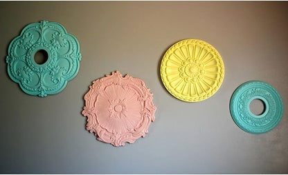 Ekena Millwork CM17RO2 18"OD x 3 1/2"ID x 1 1/2"P Rotherham Ceiling Medallion, Fits Canopies up to 3-1/2", 2 Piece