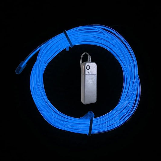 5m Blue neon Wire Flash Electroluminescence, Cutting El Wire,Used for DIY Design, Various Holiday Party Decoration. (Blue, 5m)