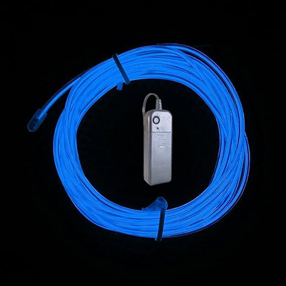 3m Blue neon Wire Flash Electroluminescence, Cutting El Wire,Used for DIY Design, Various Holiday Party Decoration. (Blue, 3m)