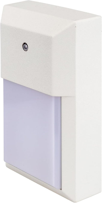LIT-PaTH Dusk to Dawn Outdoor Wall Lantern, LED Wall Sconce for Porch Lighting Fixture, 12W 1000 Lumens, Aluminum Housing Plus PC, 2-Pack, 5000K-White Finish