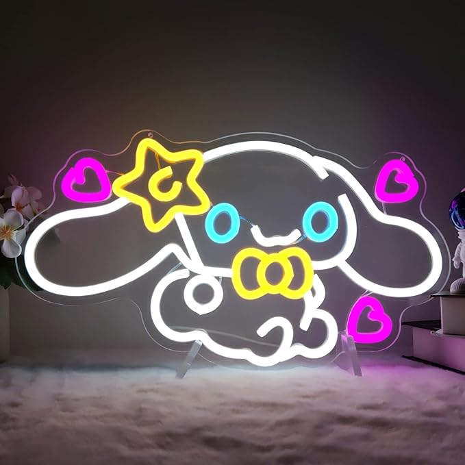 Anime Neon Sign Anime Neon LED Signs for Wall Decor Dimmable Neon Light Signs for Bedroom Girls Room Japanese Cartoon Neon Wall Signs Decor Cute Night Light Gifts for Kids
