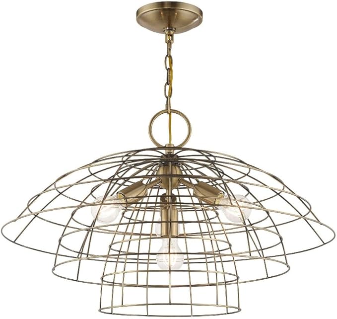 Livex Lighting 4 Lt Antique Brass Chandelier