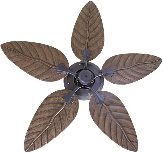 Design House 154104 Martinique 52-Inch Decorative Indoor/Outdoor Ceiling Fan with Leaf Blades, Oil Rubbed Bronze