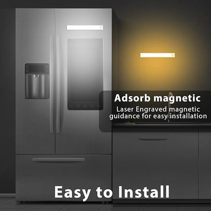 Under Cabinet Lighting Wireless, Under Cabinet Lights, 4 Pack Rechargeable Motion Sensor Light Indoor, 3 Color Temps, 5 Levels Dimmable Magnetic Closet Lights, Under Counter Lights for Kitchen, Stairs