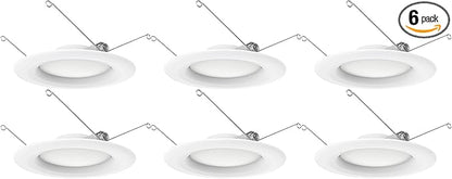Satco S11641 9.2W LED Recessed Downlight Retrofit Value Pack, 5-6 Inches, White, 6-Pack