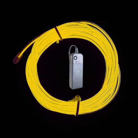 3m Yellow neon Wire Flash Electroluminescence, Cutting El Wire,Used for DIY Design, Various Holiday Party Decoration. (Yellow, 3m)