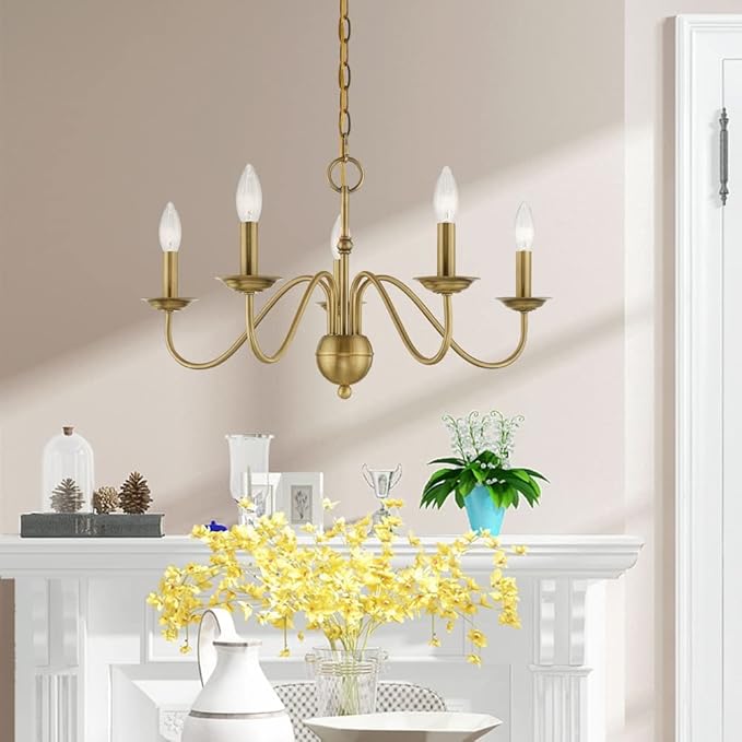 Livex Lighting 5 Lt Antique White Chandelier