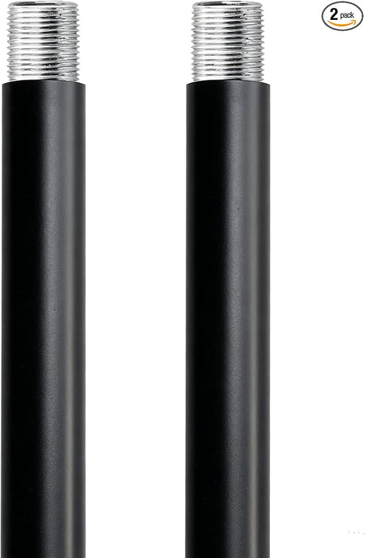 SGLfarmty M10 Threaded Extension Rod, 2PCS 5-inch Length Matte Black Lighting Fixture Downrods & Stems for Pendant Light, Island Lighting, Chandeliers