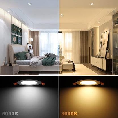 2 Inch LED Downlight, 3W Recessed Lighting Dimmable Ceiling Light Kit, 5000K Daylight White, CRI80 LED Can Lights with Driver(35W Halogen Equivalent), 6 Pack