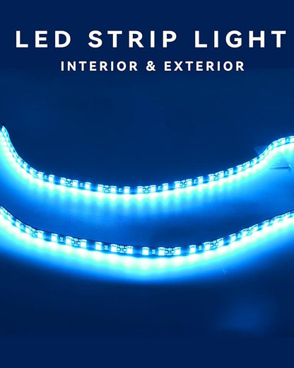 Keiurot 12V Led Light Strip 24" Connectable Ice Blue Led Strip Lights for Cars Golf Cart Motorcycle Boat Trucks Waterproof Led Strip Lights, 4Pack