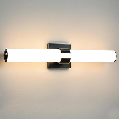 AIJIASI Black Vanity Lights for Bathroom, 22.8 Inch LED Vanity Light Modern Bathroom Light Fixtures, 18W Sconces Wall Lighting with Acrylic Shade for Mirror Bedroom Living Room Hallway 3000K