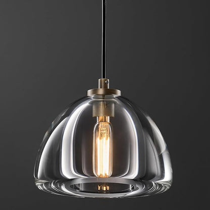 Crystal Pendant Light Kitchen Island: 7" Vintage Copper Hanging Lights above Dining Table - K9 Crystals Lighting over Kitchen Sink - Luxury Cylinder Pendants Light Fixtures Bulb Included for bedroom