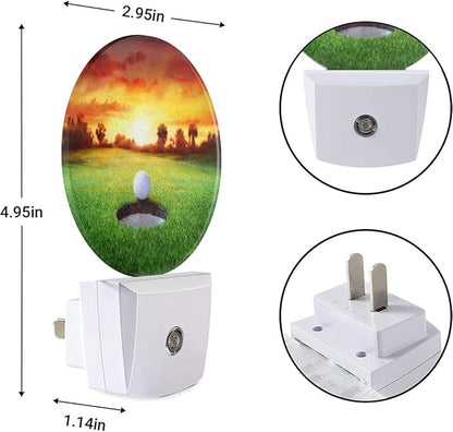 EKOBLA Golf Ball Plug-in Night Light, Golf Course Grassland LED Nightlight with Auto Sensor for Bedroom & Bathroom