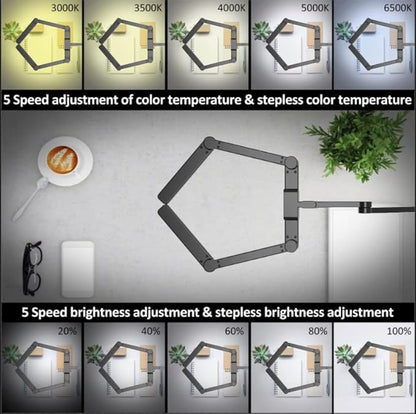 EPABINA LED Desk Lamp with Clamp, 41.5" Clamp on Architect Desk Lamp for Home Office, 24W Bright Tall Computer LED Table Light Adjustable Overhead Clip on Office Lighting for Work Craft