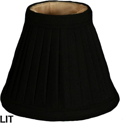 Royal Designs, Inc. CS-111BLK/GL-6 Pleated Empire Chandelier Shade, 2.5 x 5 x 4.25, Black with Gold, 6-Pack
