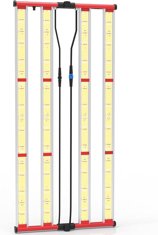 AGLEX 420W Full Spectrum LED Grow Light with UV & IR, 1360 LEDs, Dimmable Daisy Chain, High PPFD Bar Style, 4x5 ft Coverage, Foldable for Indoor Plant Growing, Commercial Seeding Veg Flower - M400