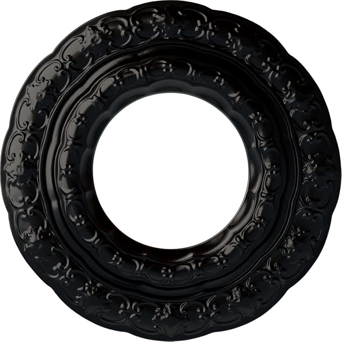 Ekena Millwork Lisbon Ceiling Medallion, Jet Black