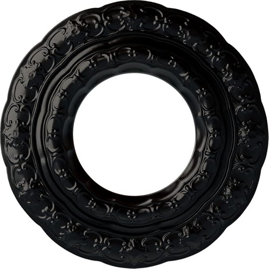 Ekena Millwork Lisbon Ceiling Medallion, Jet Black