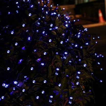 Joomer Solar String Lights, 39FT 100LED Solar Powered Outdoor Fairy Lights, Waterproof 8 Modes Twinkle String Lights for Garden Patio Yard Tree Wedding Christmas Decor (Blue)