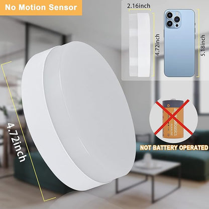 DLLT 12W LED Flush Mount Ceiling Light, 4.72" Flat Modern Round Lighting Fixture, 100W Equivalent White Ceiling Lamp for Closet/Bathroom/Hallway/Porch/Laundry Room, 6000K Cool White, Non-Dimmable