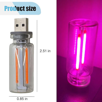 USB LED Atmosphere Light, Plug-in USB Ambient Retro Lamps, Mini LED Car Interface Charging Night Light for Hallway, Bedroom (Pink)