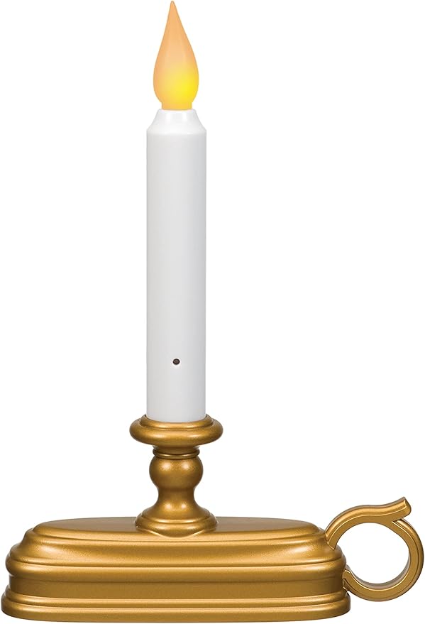Xodus Innovations FPC1325B-6 Battery Operated LED Window Candle with New Hot Spot Technology and Dusk to Dawn Sensor and Choice of Amber or White Flame, Aged Bronze/Black Finish (Pack of 6)