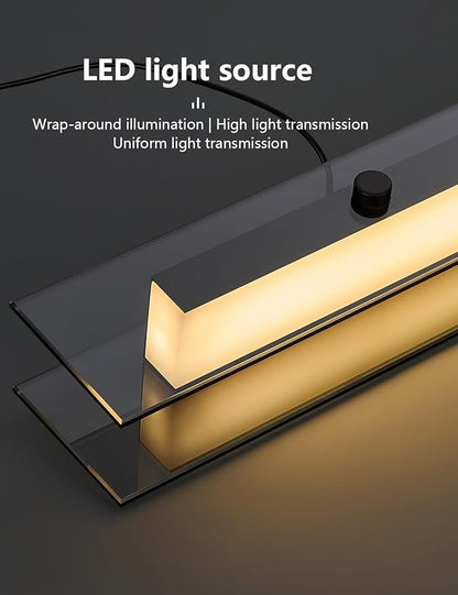 Glass Modern Black Linear Pendant Light - LED Hanging Kitchen Island Lights, Adjustable Dimmable Ceiling Fixtures, Minimalist Chandelier for Dining Room, Bar (74.8")