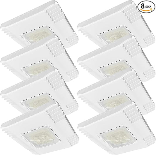 150W LED Canopy Light, 21000LM 5700K, Surface Mount LED Gas Station Ceiling Light, IP65 Outdoor Rated [600W HID/HPS Equiv.], High Bay Parking Garage Lighting, AC 90-277V, UL Listed (8 Pack)