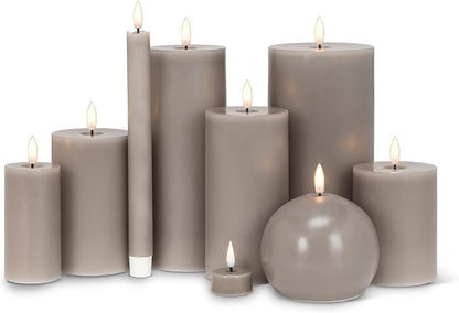 Abbott Collection Wax LED Flameless Pillar Candle - Gray (4x8 H)