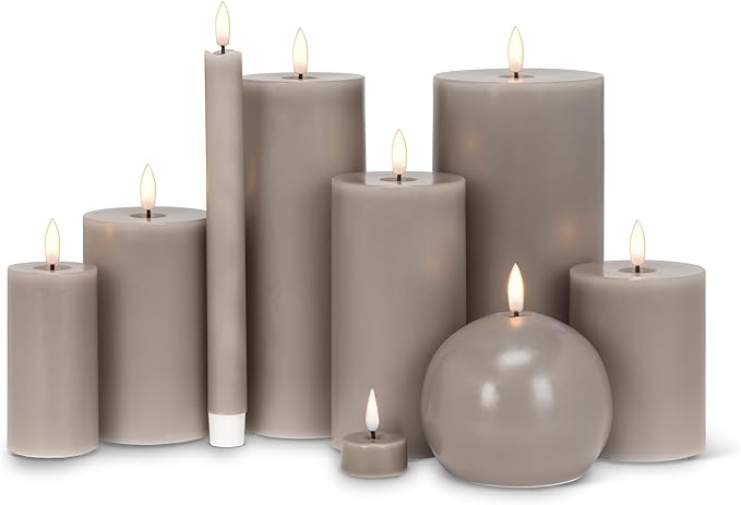 Abbott Collection Wax LED Flameless Ball Candle - Gray (4" D)
