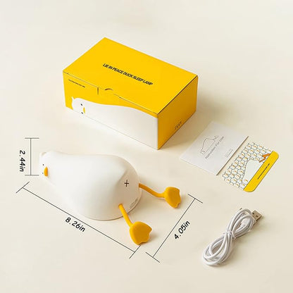 Anywin Lying Flat Duck Night Light, Cute Light Up Duck Soft Silicone Nursery Night Lamp with Touch Control & Rechargeable & Timer & Dimmer for Kids, Birthday Festival New-Born Gifts for Baby Kids