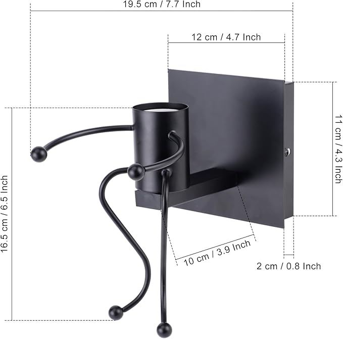 Kawell Creative Vintage Wall Light Fixtures Indoor Wall Sconce Light Industrial Retro Wall Lamp Sconce Art Deco for Kids Room Bedroom Living Room Kitchen Stairs Hallway Restaurant Bar Cafe