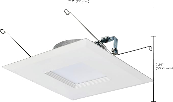 Satco LED Retrofit Downlight with Stepped Baffle, CCT Selectable 2700K/3000K/3500K/4000K/5000K, 5-6 Inch Square, White