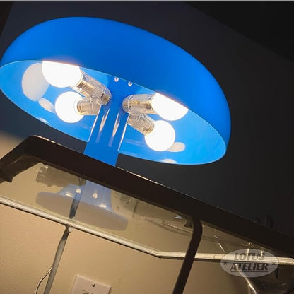 Lotus Atelier Blue Mushroom Lamp for Room Aesthetic Modern Lighting for Bedroom | Cool Retro Living Room Decor | Table Lamp Mushroom Light Home Decor
