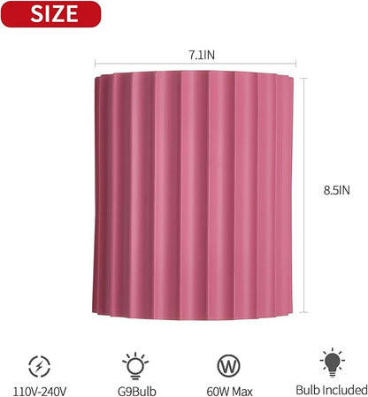 Pink Gypsum Modern LED Wall Sconces Wall Lighting Set of 2, Indoor Hardwired Walls Mount Light Fixtures Up Down Lamp for Hallway Bedroom Living Room Dining Room【Bulbs Included】
