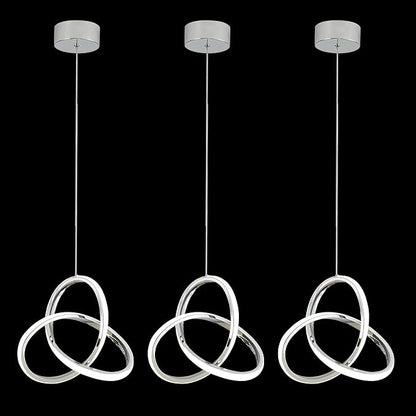 MAYNA Modern Kitchen Island Lights, 4000K LED Pendant Light Fixture, 18W Adjustable Height Modern Led Chandelier for Sink Bedroom Kitchen Island Cafe, 3 Pack (Chrome)
