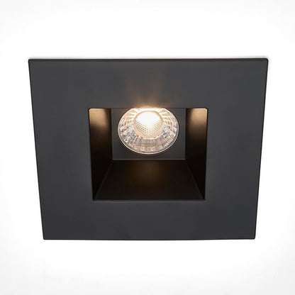 Maxxima 6” Ultra-Thin Recessed Anti-Glare LED Downlight Canless IC Rated 1200 Lumens 5 Color Temperature Select 2700K/3000K/3500K/4000K/5000K Dimmable Square Black Trim 90 CRI 5CCT Slim J-Box Included