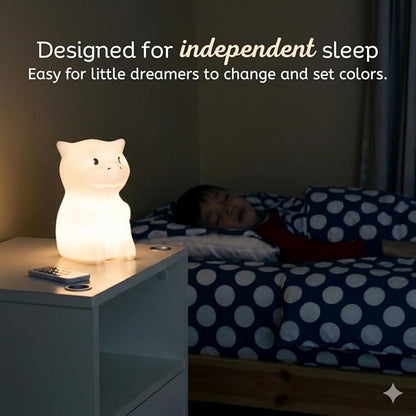 Lumipets Remote Control Silicone Night Light for Kids - Dragon Design with 9 Soft Colors & Sleep Timer - Rechargeable, Battery-Operated Lamp for Bedroom | Baby Nursery, Toddler, Girls, Boys